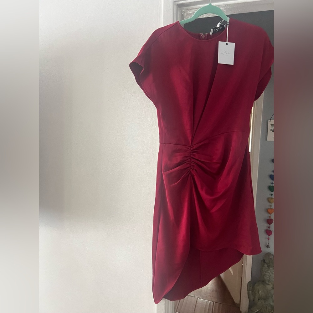 L'Academie Asymmetrical Red Dress- New with tags